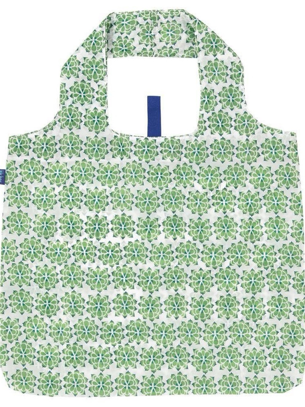 Reusable Tote Bag in Green Floral Pattern